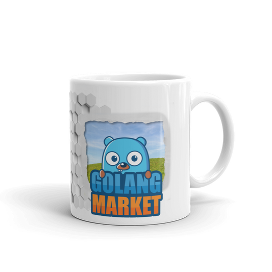 GolangMarket Gopher Paper and Pattern Glossy Mug