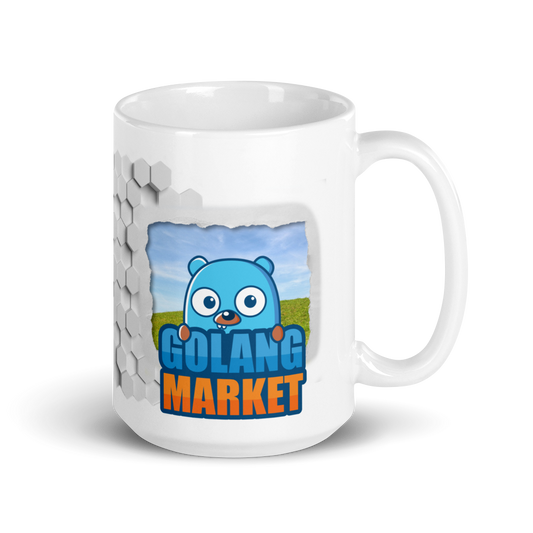 GolangMarket Gopher Paper and Pattern Glossy Mug
