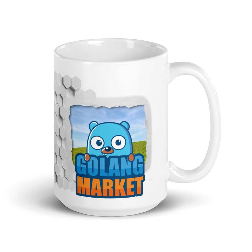 GolangMarket Gopher Paper and Pattern Glossy Mug